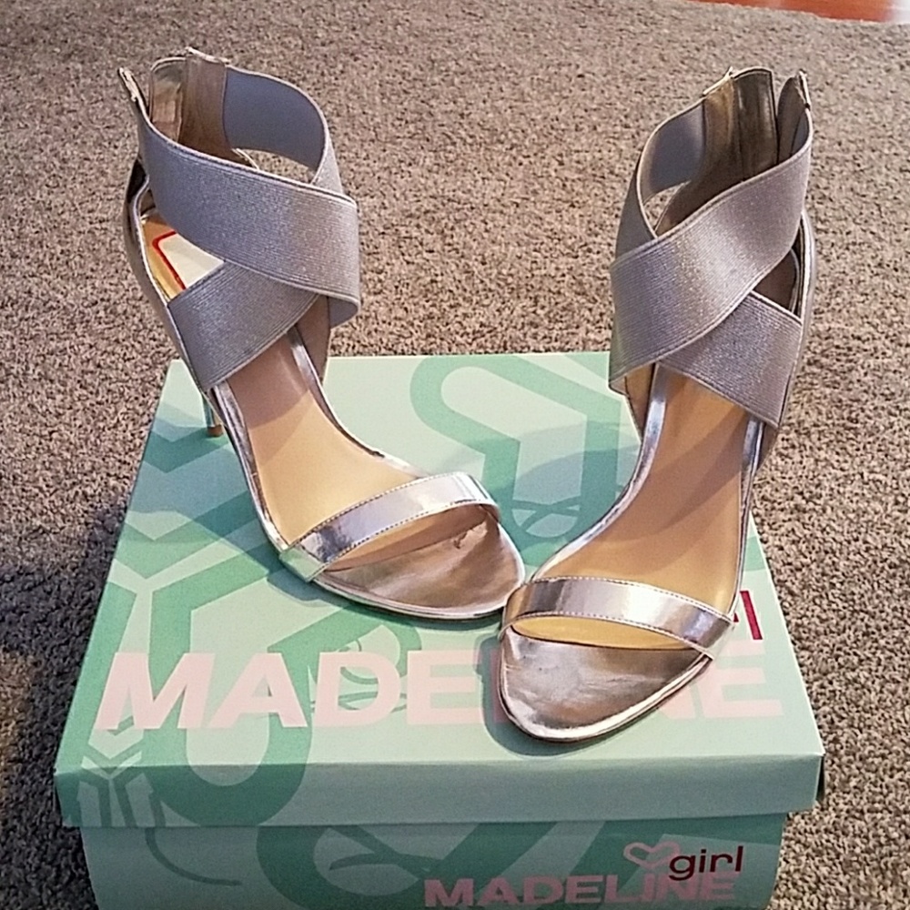 Madden Girl silver heels storm